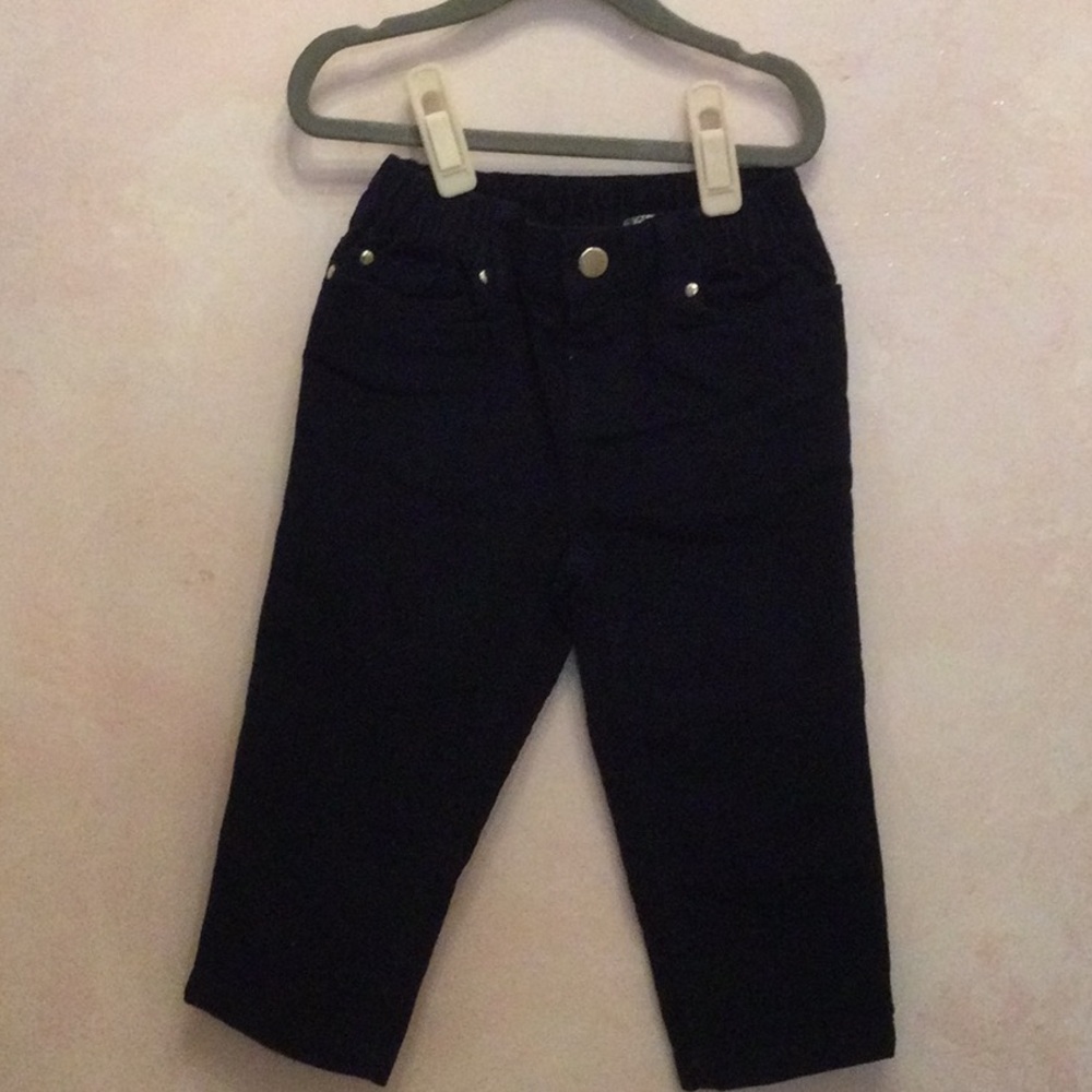 Kids Black Elastic Waist Casual Bottoms